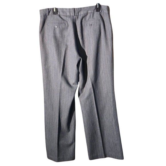 Worthington Petite Modern Fit Gray White Pinstripe Wide-Leg Trousers Women's 14P - Picture 2 of 15